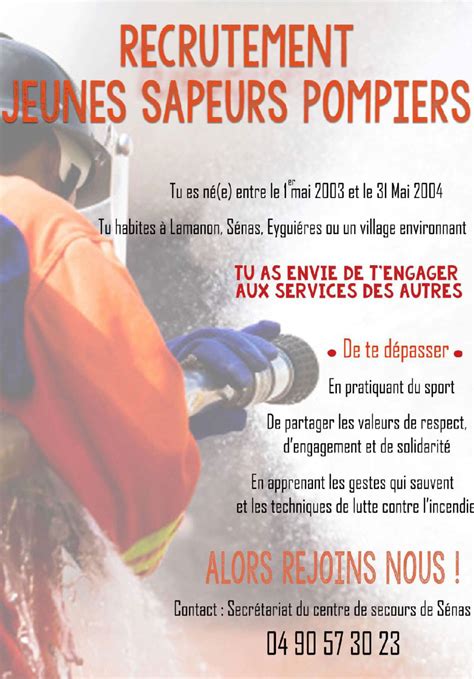Recrutement Jeunes Sapeurs Pompiers – Ville d'Alleins