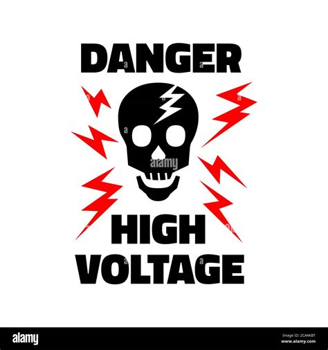 Danger Symbol High Voltage Sign Vector Skull Lightning Electricity