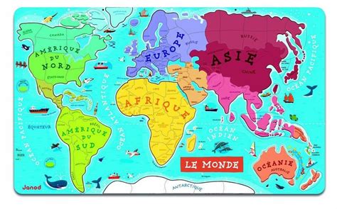 Carte Du Monde Puzzle Magnétique Scolart