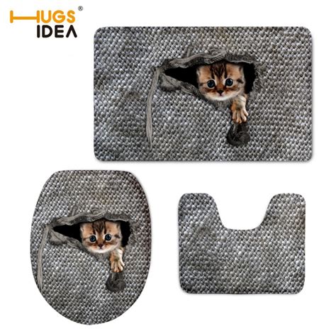 Hugsidea 3d Cute Animal Cat Owl Print Toilet Lid Pad Non Slip Floor