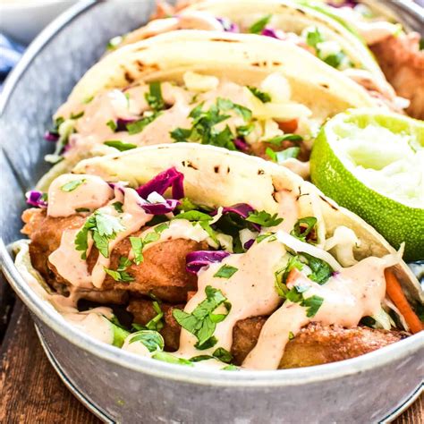 This recipe uses a cajun spice mix that you'll rub all over the fish. The BEST Baja Fish Tacos! Loaded with citrus slaw, avocado ...