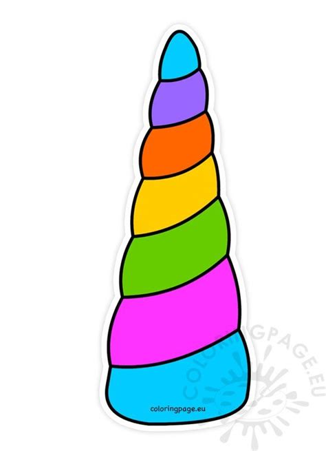 spiral unicorn horn clipart coloring page