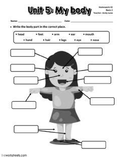 Body parts word recognition worksheet author: body worksheets