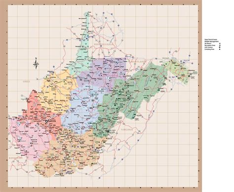 West Virginia Road Map West Virginia • Mappery