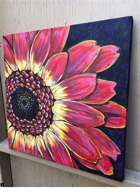 Large Flower With Yellow Red Pink Purple Blooms Acrylic Painting