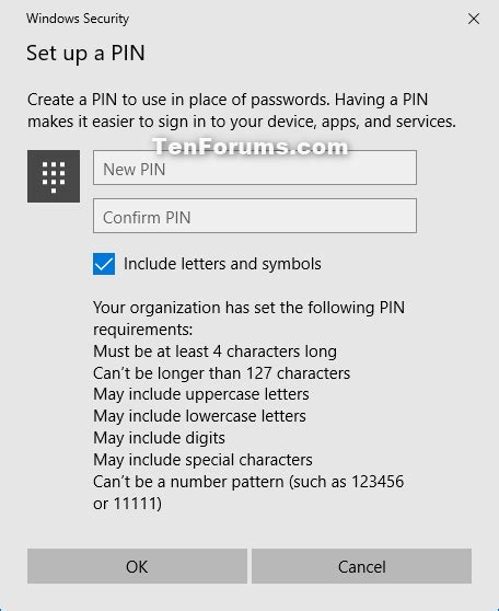 Add Pin To Your Account In Windows 10 Tutorials