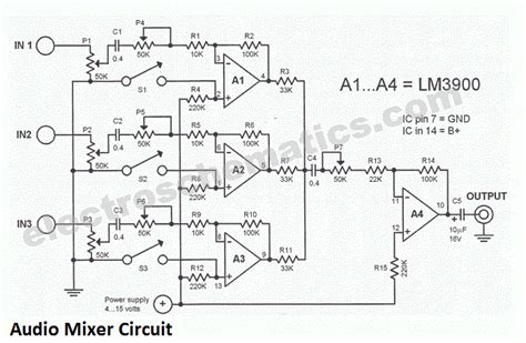 3 Channel Audio Mixer Circuit