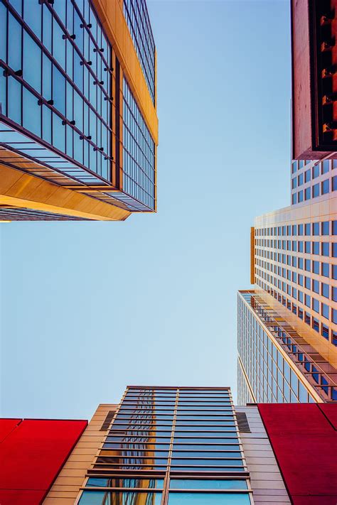 Buildings Bottom View Facade Sky Hd Phone Wallpaper Peakpx