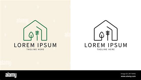 House And Tree Simple Logo Line Logo Style Organic Lifestyle Branding