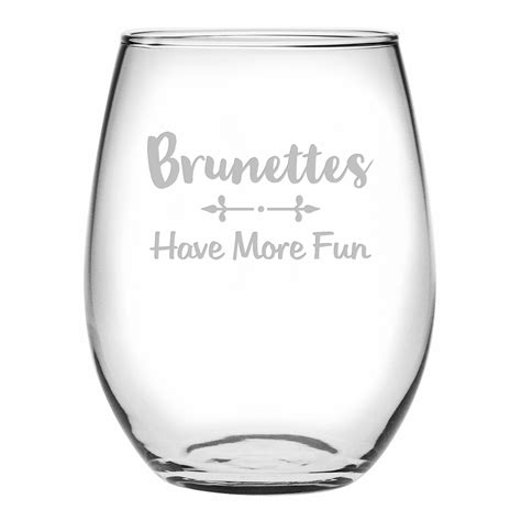 Trinx Brunettes Have More Fun Stemless Wine Glass Wayfair