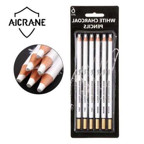 Aicrane 36pcs White Highlight Sketch Charcoal Pencil Standard Pencil