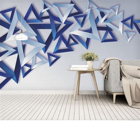 Wallpaper dinding konvensional terkesan membosankan, sebaiknya anda menggunakan wallpaper dinding 3d mural untuk memunculkan efek ilusi yang unik pada dinding. Wallpaper Dinding Minimalis 3d Motif Geometri - Desain.id