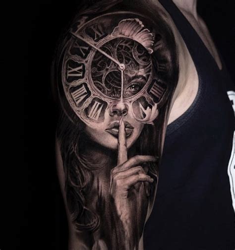 Portrait & Clock Face | Best tattoo design ideas Minimalistic tattoos look clear and considered, and you can channel your love for adventure without committing to something that you might find overwhelming.