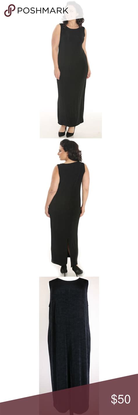 Vikki Vi Plus Size Maxi Black Column Dress 3x