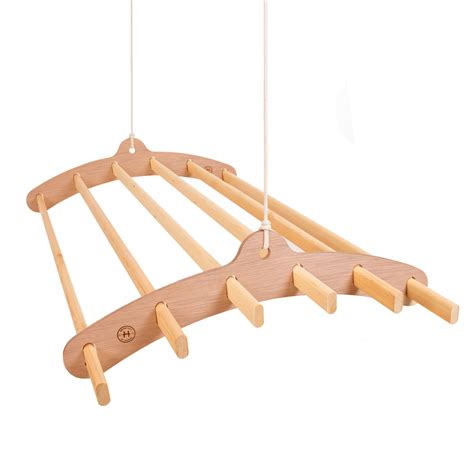 Its height is adjustable for more convenience. 6 Lath Wooden Hanging Clothes Drying Rack or Pot Rack ...