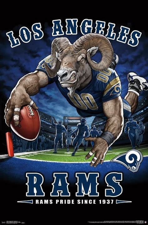 Los Angeles Rams Rams Pride Since 1937 Nfl Theme Art Poster Liquid Sports Poster Warehouse