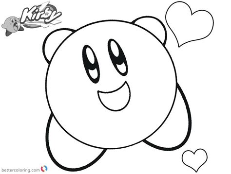 Kirby Coloring Pages Happy Heart - Free Printable Coloring Pages