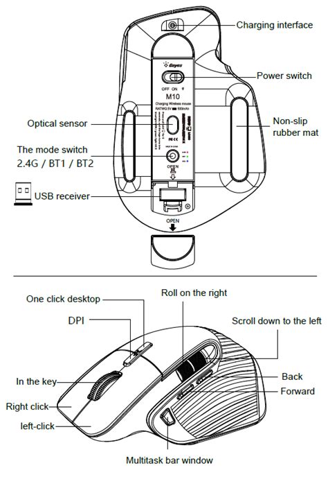 Oem M10 Three Mode Rechargeable Wireless Mouse Installation Guide
