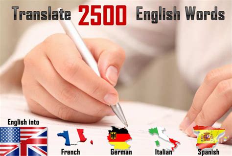 To translate from italian to english, enter the text into the top edit window. Translate 2500 english words to german, french, spanish ...