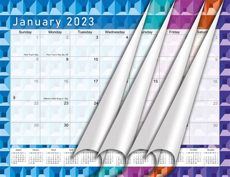 2023 Monthly Spiral Bound Walldesk Calendar 12 Months Edition 03