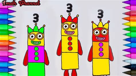 Numberblocks Sweet Number 3 Draw Learn To Count Youtube