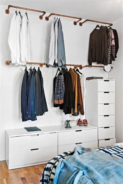 If you like bedroom ideas for small rooms diy, you might love these ideas. bedroom diy garment rack clever storage ideas for small ...