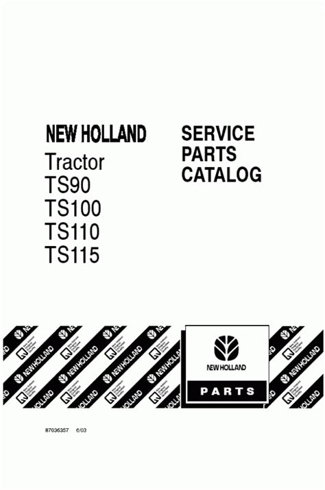 New Holland Ts100 Ts110 Ts115 Ts90 Parts Catalog