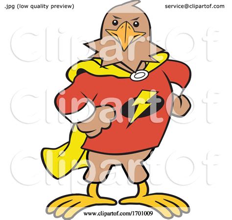 Cartoon Super Hero Hawk Mascot By Johnny Sajem 1701009