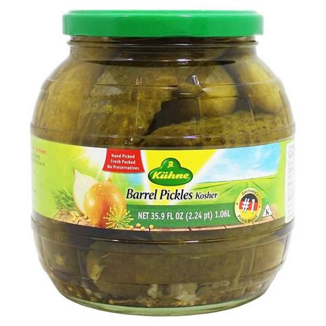 Kuhne Kosher Barrel Pickles 359 Fl Oz 106 L Pickles Gourmet