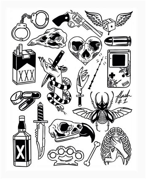 A Black And White Drawing Of Various Items