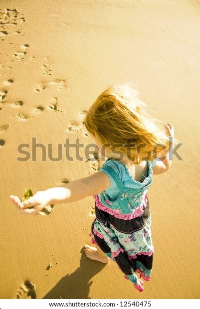 Cute Little Girl Beach Summer Stock Photo 12540475 Shutterstock