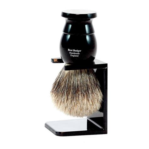 Edwin Jagger Best Badger Shaving Brush And Stand In Ebony Extra Large
