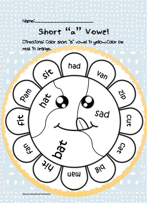 Common Core Short A Vowel Coloring Worksheet Color Worksheets Cool