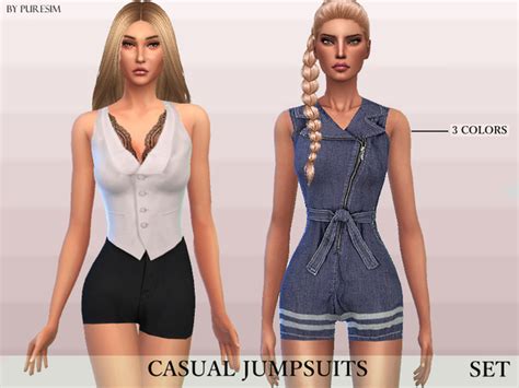 The Sims Resource Casual Jumpsuits Set