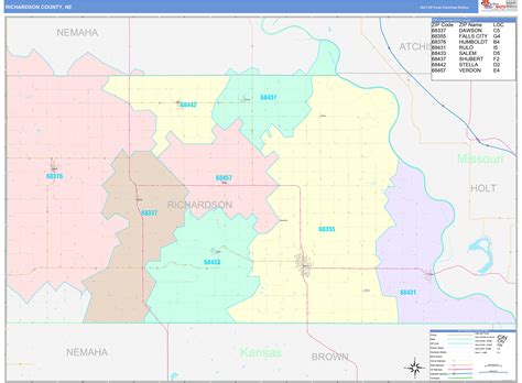 Richardson County Ne Wall Map Color Cast Style By Marketmaps