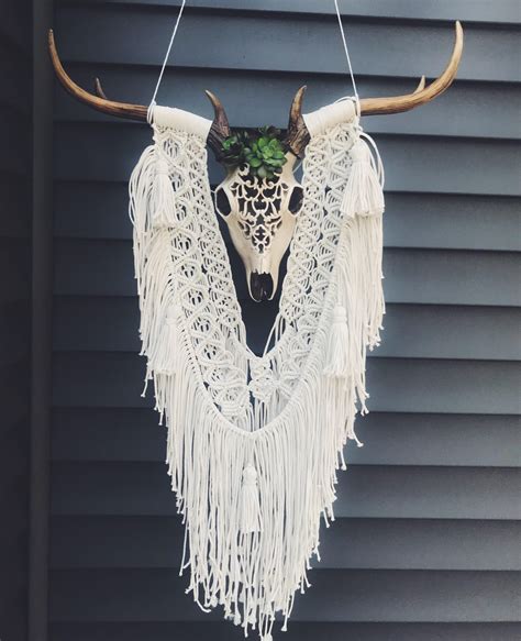 Faux Cow Skull With Macrame My Friend And I Worked On We Fell In Love