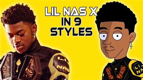 Drawing Lil Nas X In 9 Cartoon Art Styles Lil Nas X Speed Art Youtube