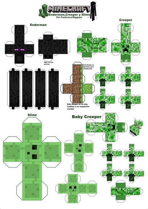 Papercraft Minecraft Skins Minecraft Papercraft Enderman Creeper Slime