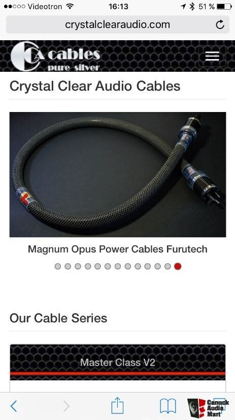 Crystal Clear Audio Cables Magnum Opus Power Cables Furutech Photo