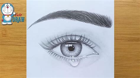 How To Draw An Eye With Teardrop For Beginners Easy Way