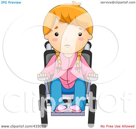 Royalty Free Rf Clipart Illustration Of A Sick Girl In A Wheelchair