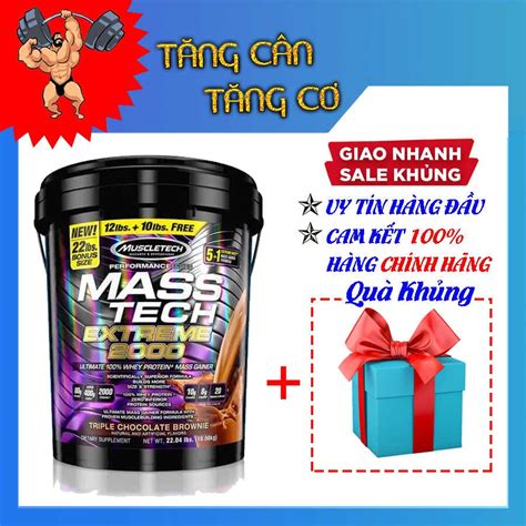 Sữa tăng cân MASS TECH EXTREME 2000 thùng 10kg vị socola vani Kèm