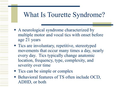 Tourette Syndrome History And Clinical Aspects Of Tics