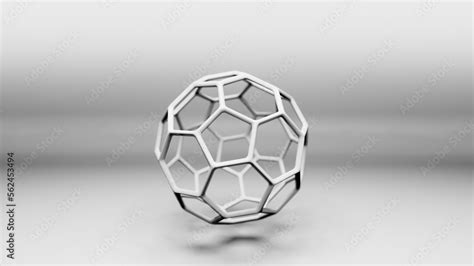 Buckminsterfullerene C60 Molecule Model Allotrope Of Fullerene Carbon