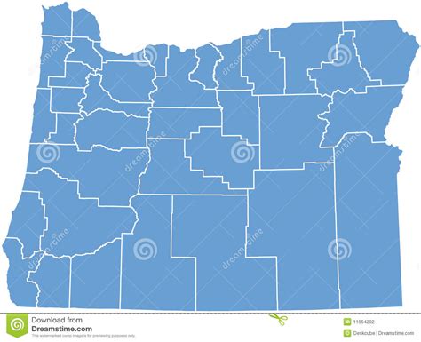 Oregon State Map By Counties Stock Illustration Illustration Of