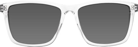 clear oversized grandpa square tinted sunglasses with medium gray sunwear lenses sheldon