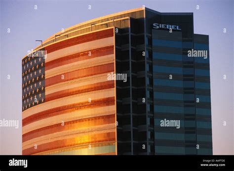 Flags American Flag On Office Building Stock Photo Alamy