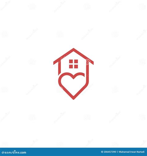 Casa De Amor Plantilla De Icono De Logotipo Vectorial Ilustración del Vector Ilustración de
