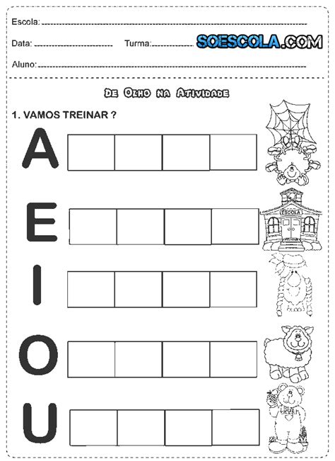 Atividades 1° Ano Português Alfabeto SÓ Escola