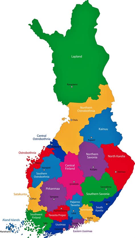 Finnland Karte Der Regionen Und Provinzen